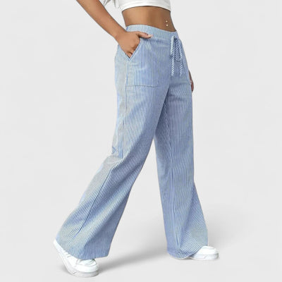 Justina - Pohodlné široké kalhoty s elegantními detaily