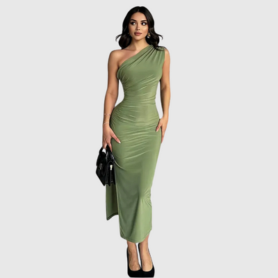 Kaia | Jednoramenné plisované midi šaty