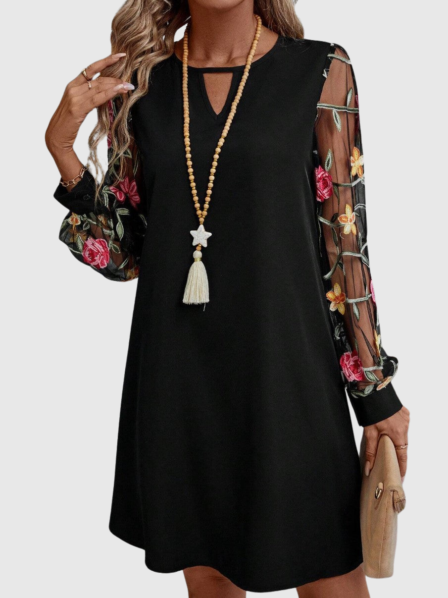 Jolanta | Elegantní šaty s výstřihem do V a výraznými rukávy