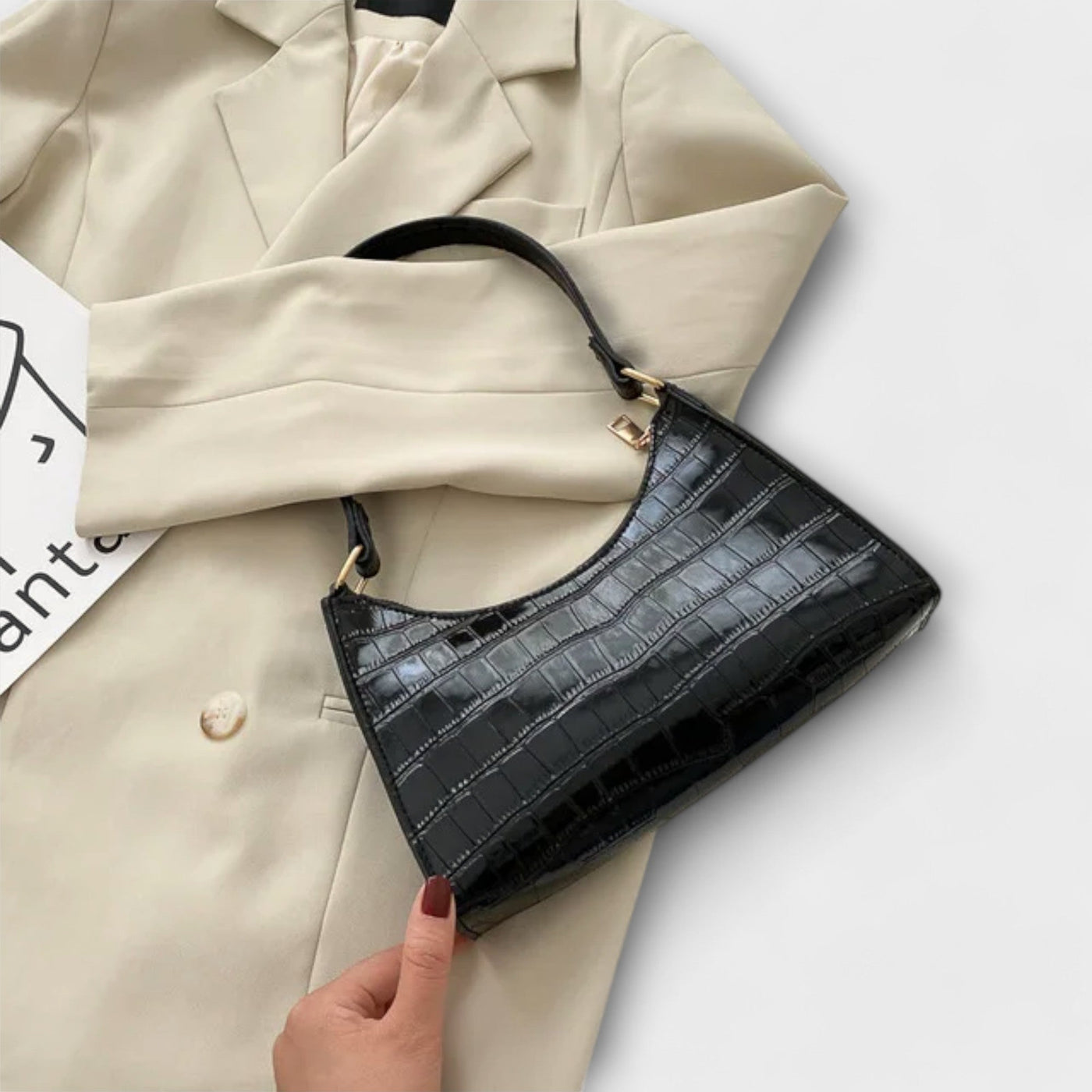 Valerie | Lesklá kožená taška přes rameno