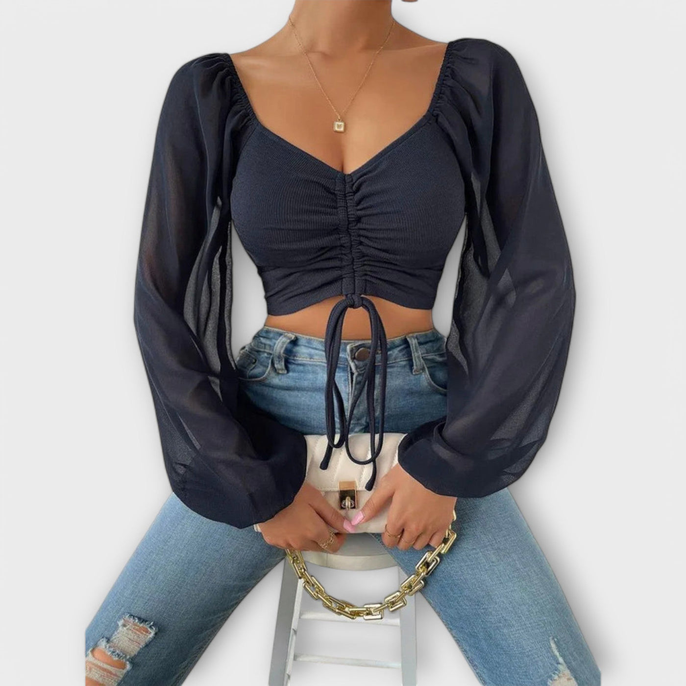 Jacqueline | Volánová večerní blůza